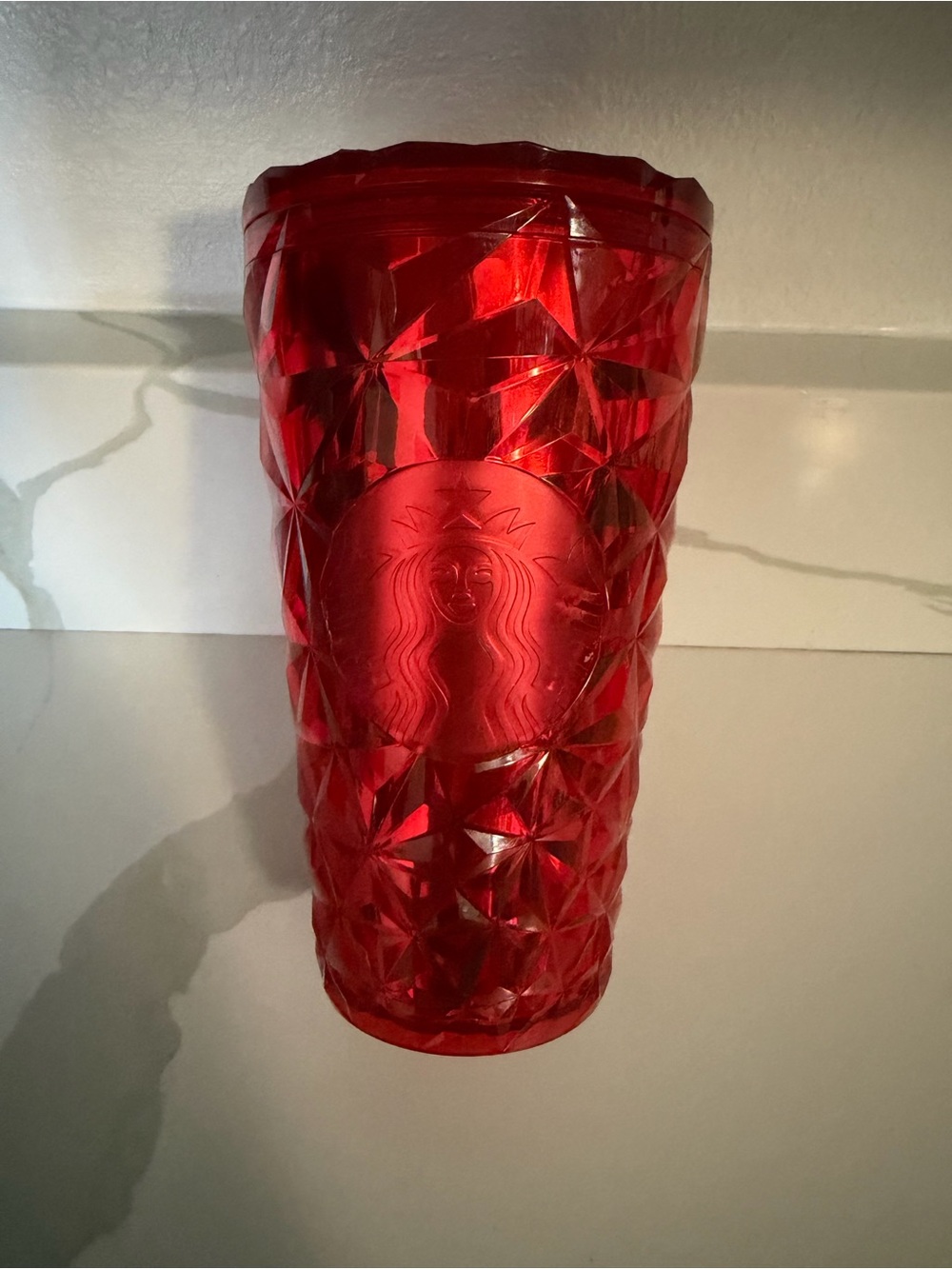 Starbucks Red Faceted Reusable Cup